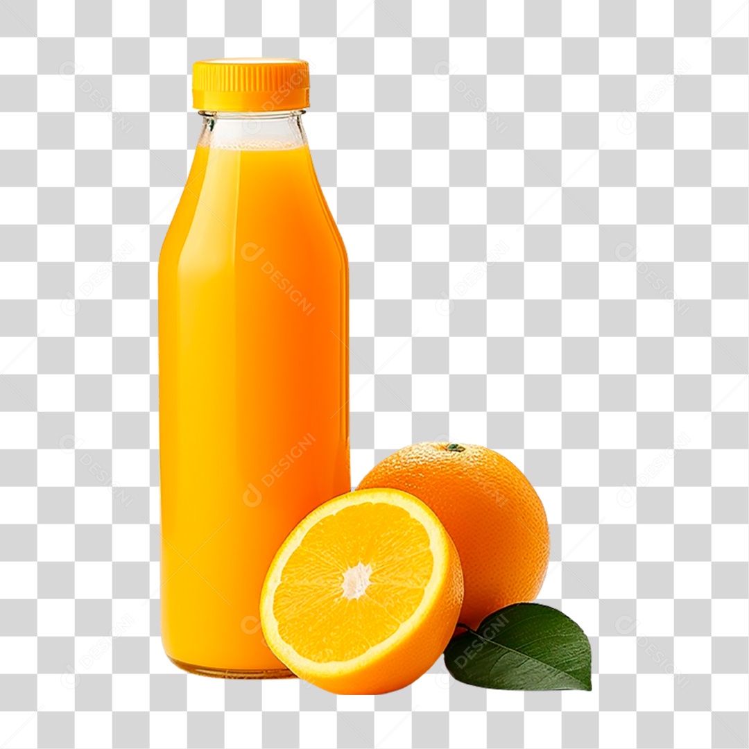 Garrafa com Suco de Laranja PNG Transparente