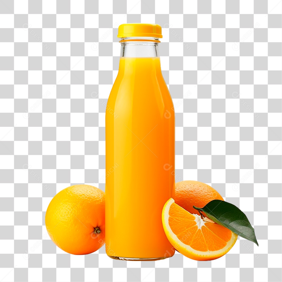 Garrafa com Suco de Laranja PNG Transparente