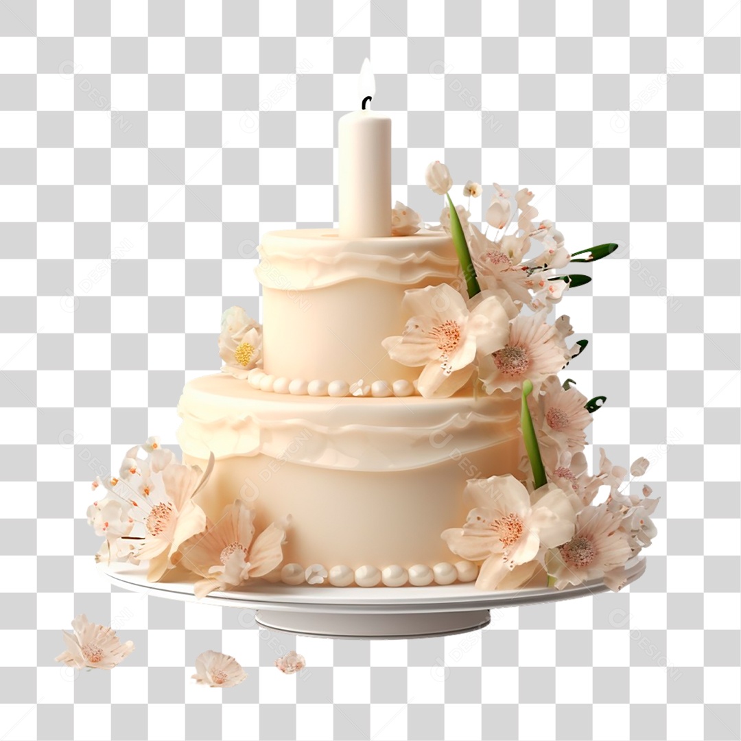 Bolo de Casamento PNG Transparente