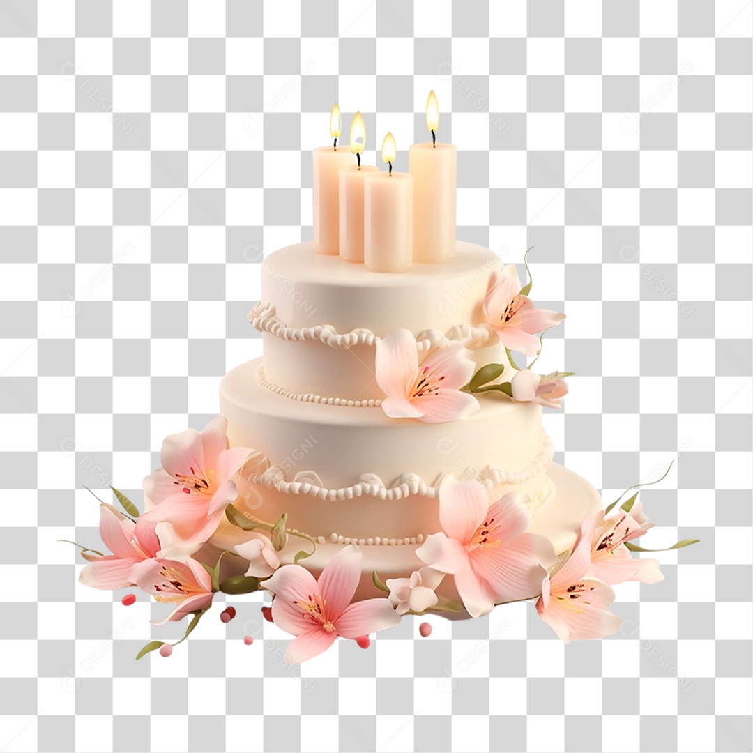 Bolo de Casamento PNG Transparente