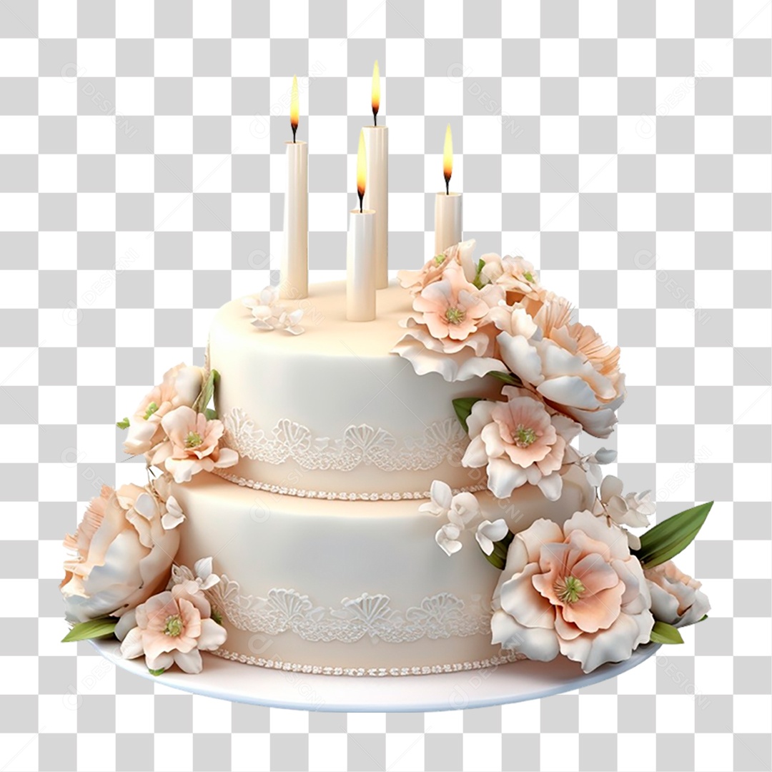 Bolo de Casamento PNG Transparente