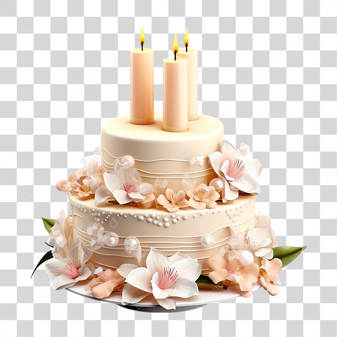 Bolo de Casamento PNG Transparente