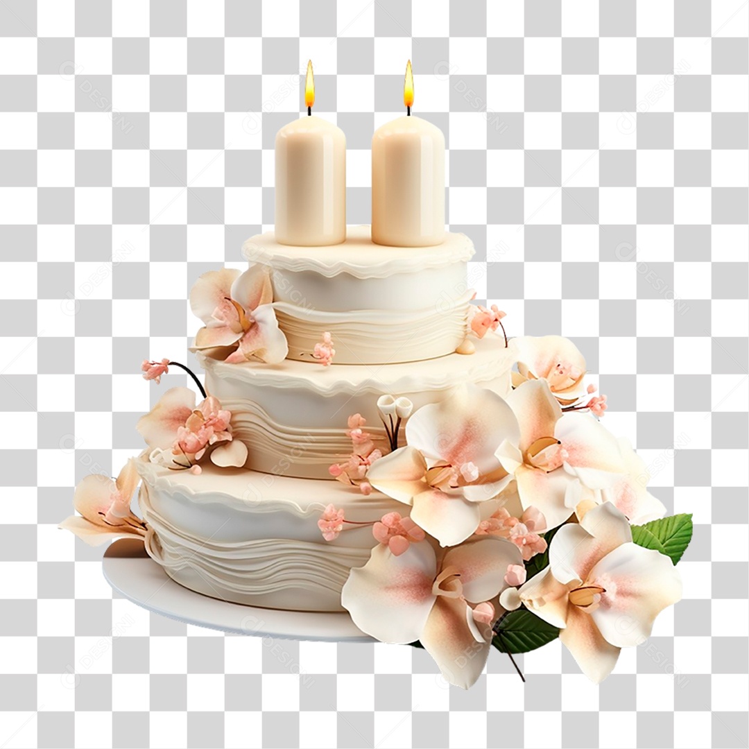 Bolo de Casamento PNG Transparente