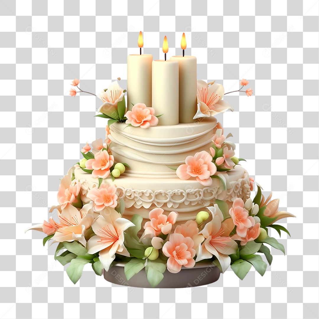 Bolo de Casamento PNG Transparente