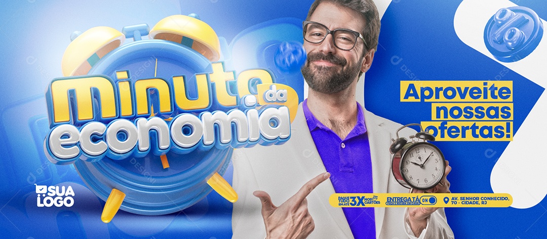 Banner Minuto da Enconomia Aproveite nossas Ofertas Social Media PSD Editável