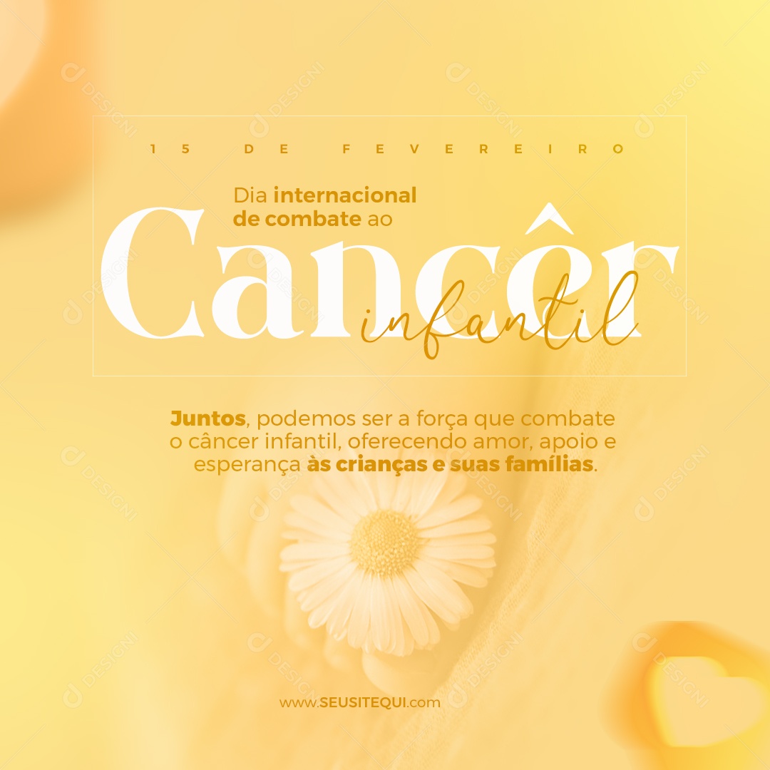 Dia internacional Do Câncer Infantil 15 De Fevereiro Social Media PSD Editável