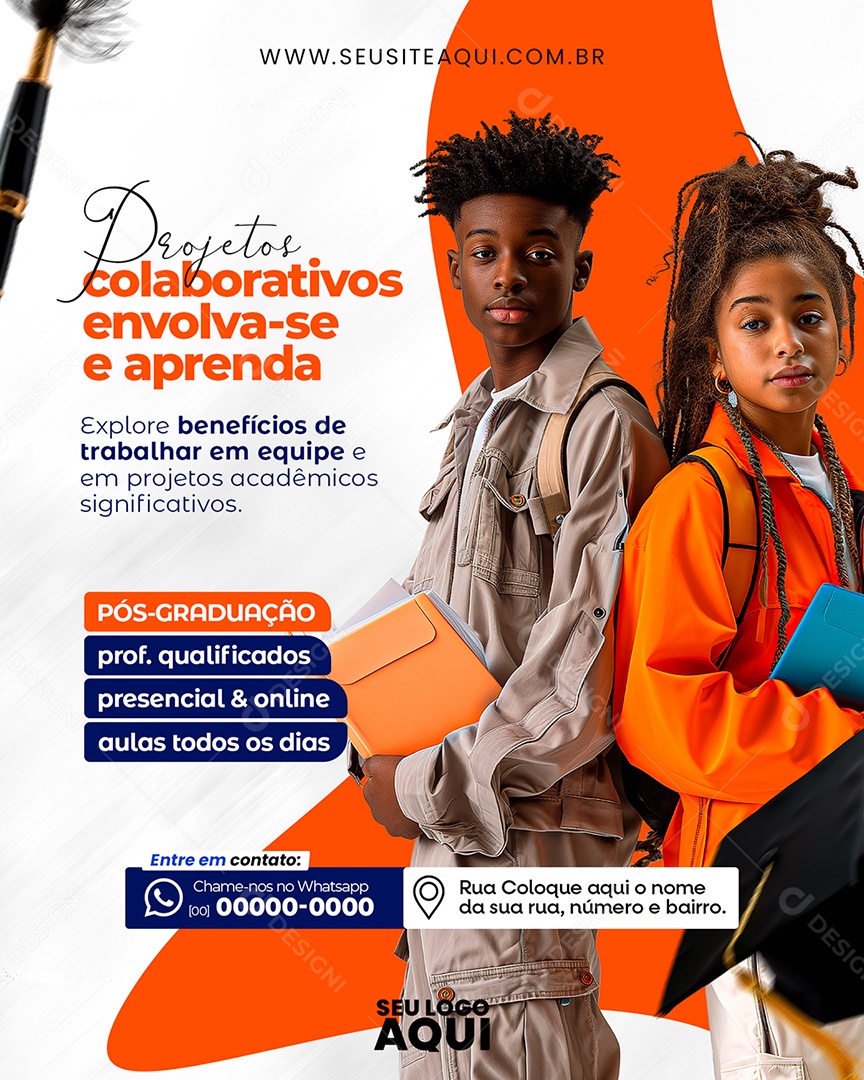 Projetos Colaborativos Envollva-se e Aprenda Social Media PSD Editável