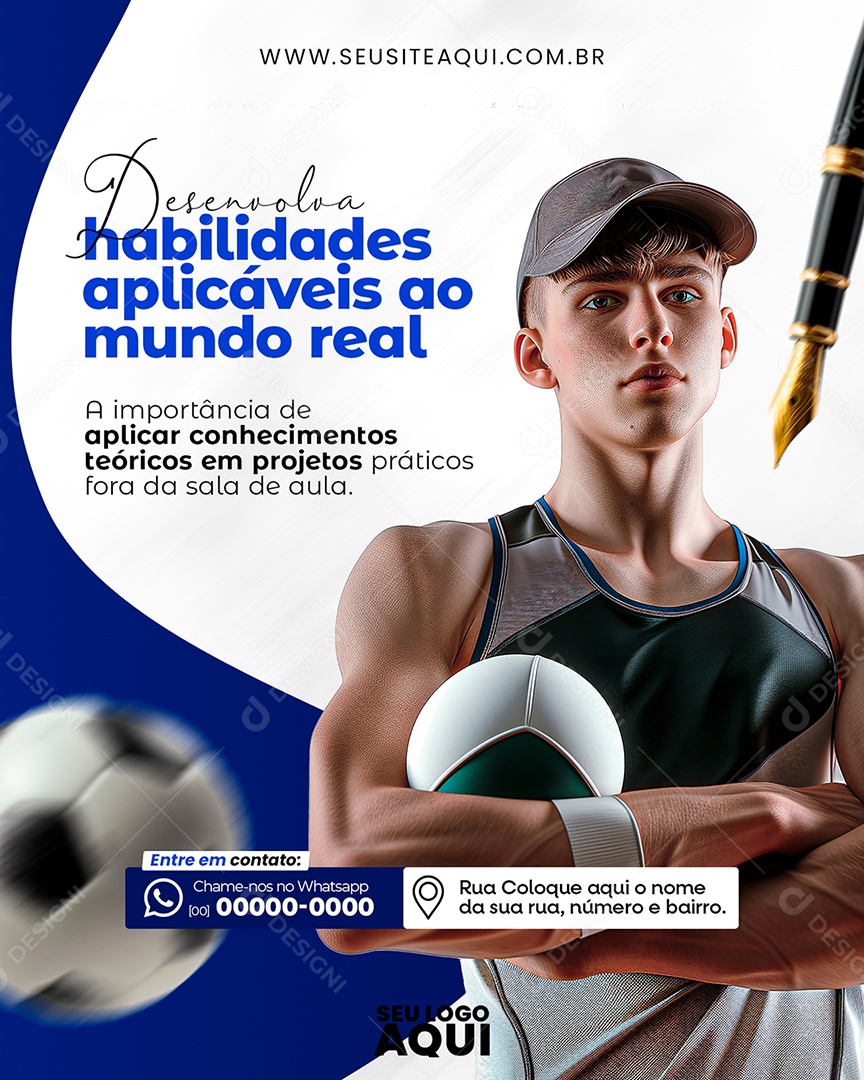 Desenvolva Hablilidades Aplicáveis ao Mundo Real Social Media PSD Editável