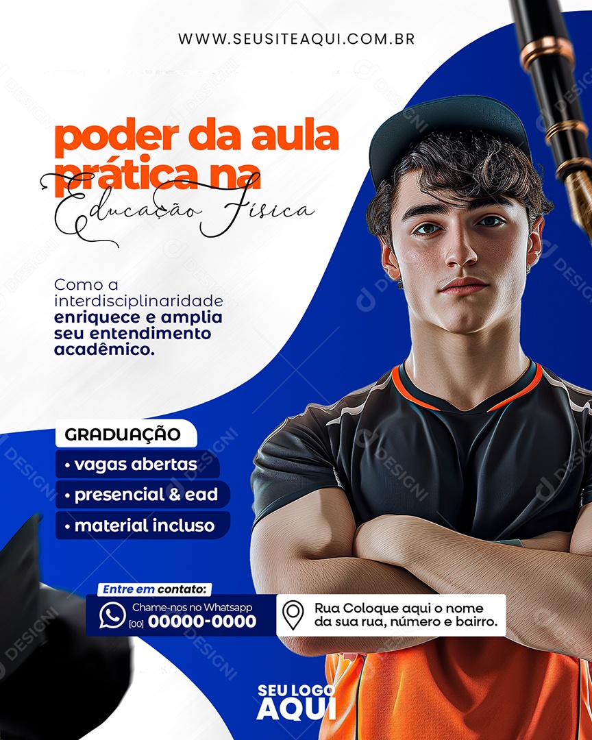 Poder da Aula Prática na Educação Física Social Media PSD Editável