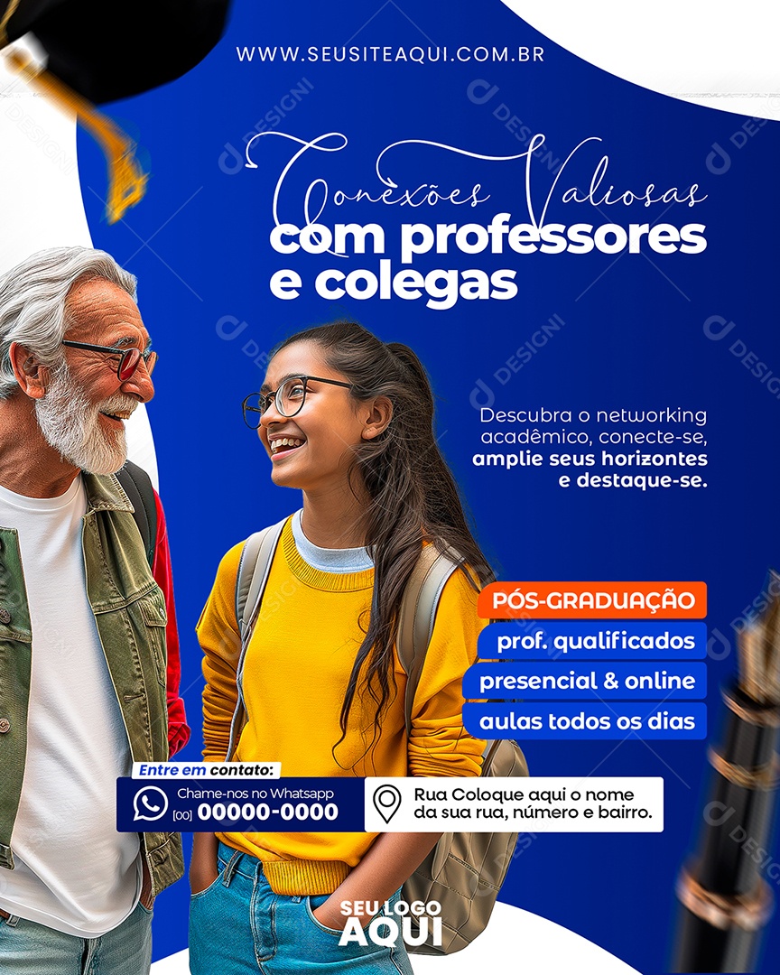 Crie Conexões Valiosas com Professores e Colegas Social Media PSD Editável