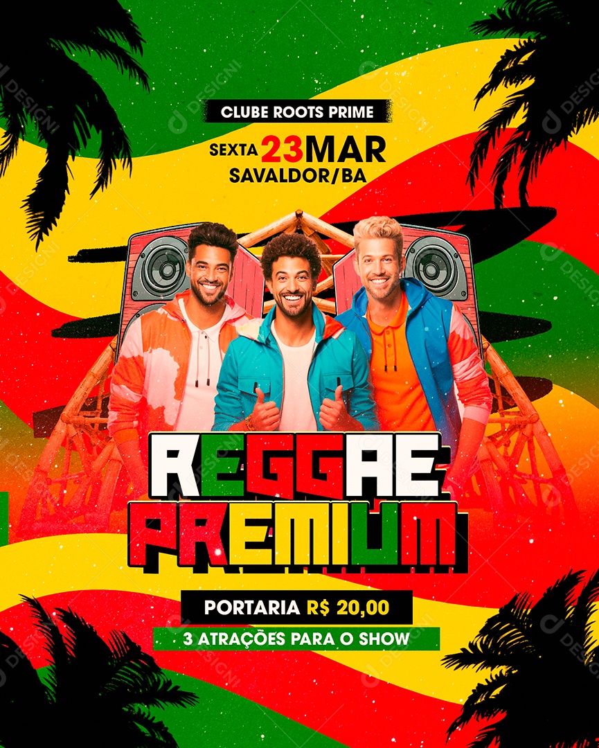 Flyer Reggae Premium Social Media PSD Editável