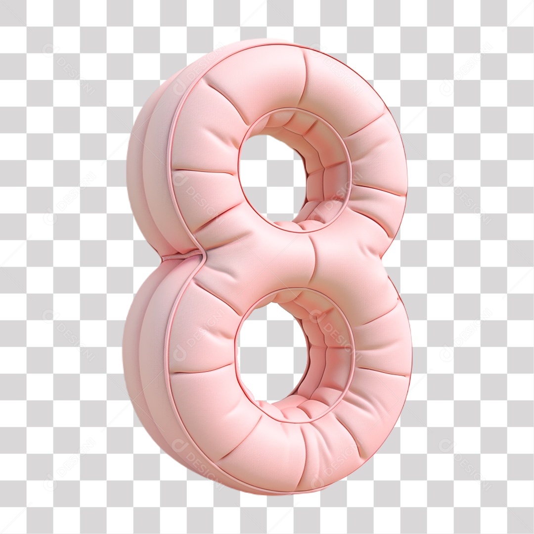 Número 8 Elemento 3D do Dia Internacional das Mulheres para Composição PNG Transparente