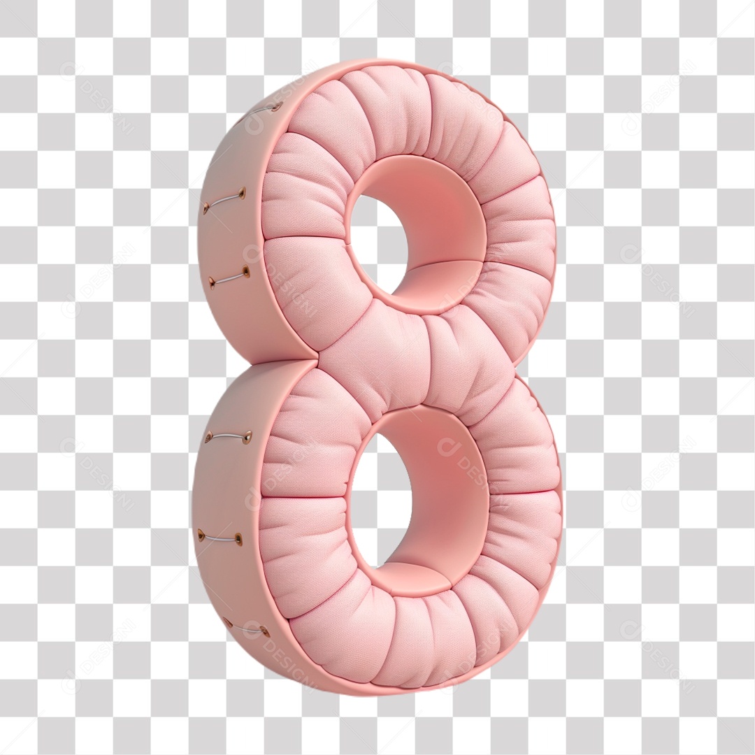 Número 8 Elemento 3D do Dia Internacional das Mulheres para Composição PNG Transparente