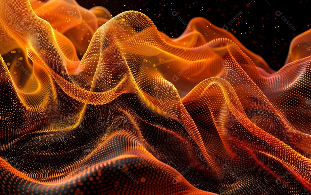 Design abstrato de fundo de tecnologia de partículas onduladas