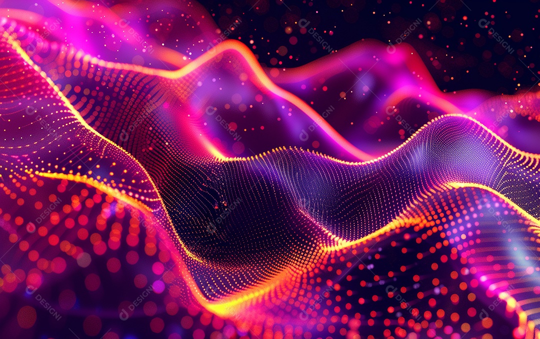 Design abstrato de fundo de tecnologia de partículas onduladas