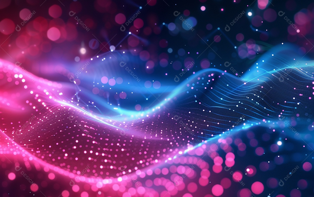 Design abstrato de fundo de tecnologia de partículas onduladas