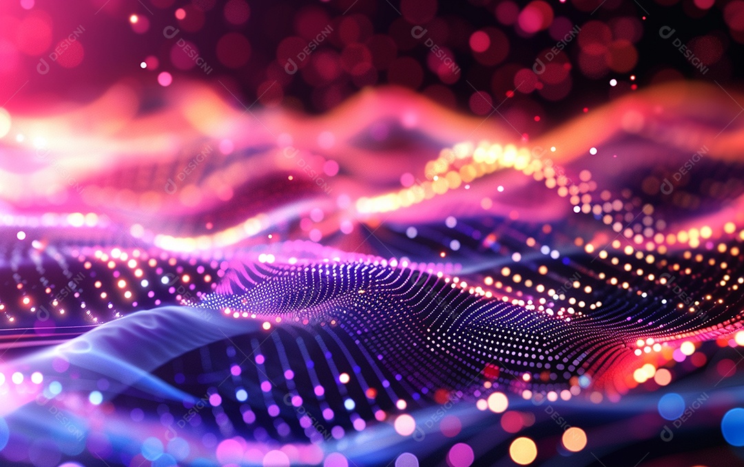 Design abstrato de fundo de tecnologia de partículas onduladas