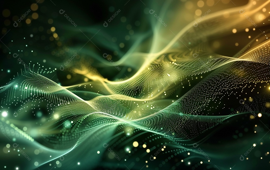 Design abstrato de fundo de tecnologia de partículas onduladas