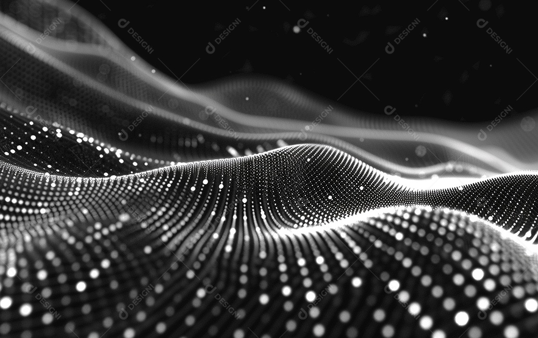 Design abstrato de fundo de tecnologia de partículas onduladas