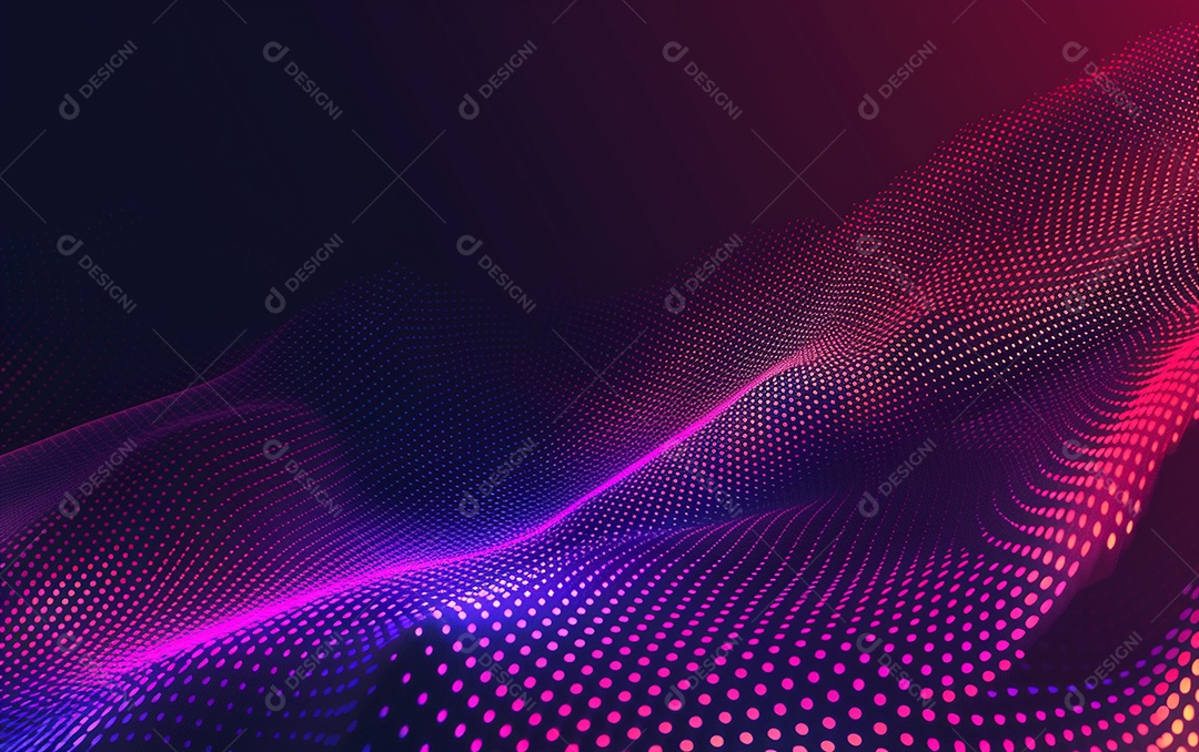 Design abstrato de fundo de tecnologia de partículas onduladas