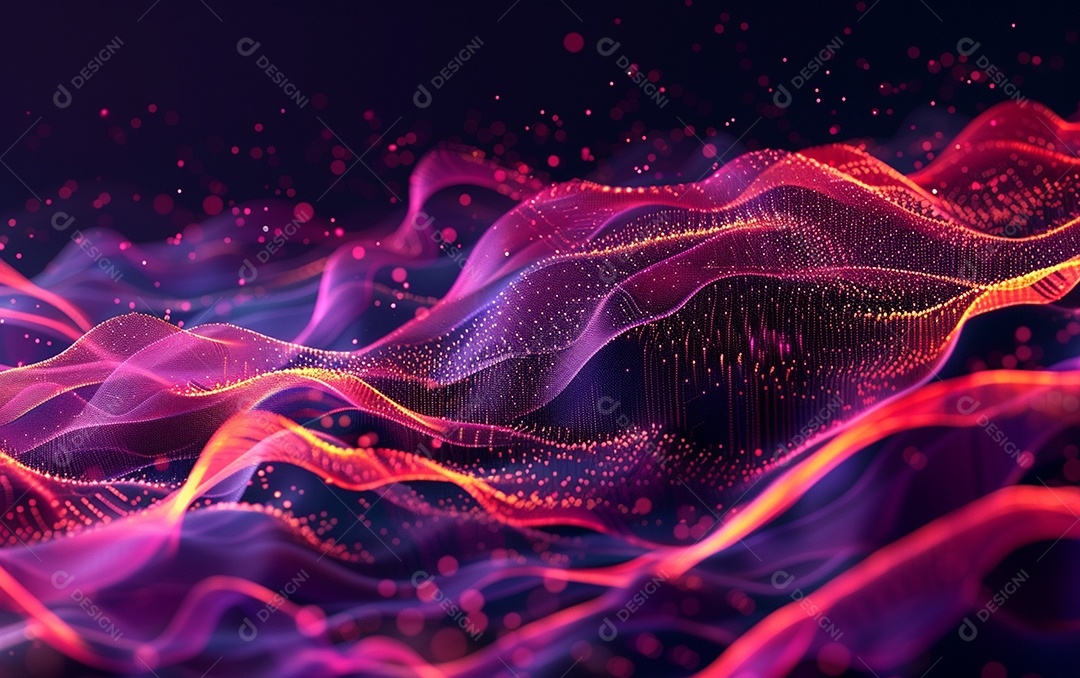 Design abstrato de fundo de tecnologia de partículas onduladas