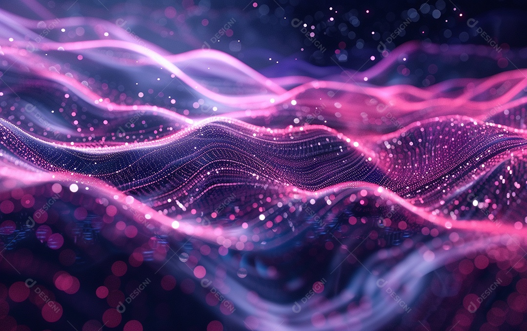 Design abstrato de fundo de tecnologia de partículas onduladas