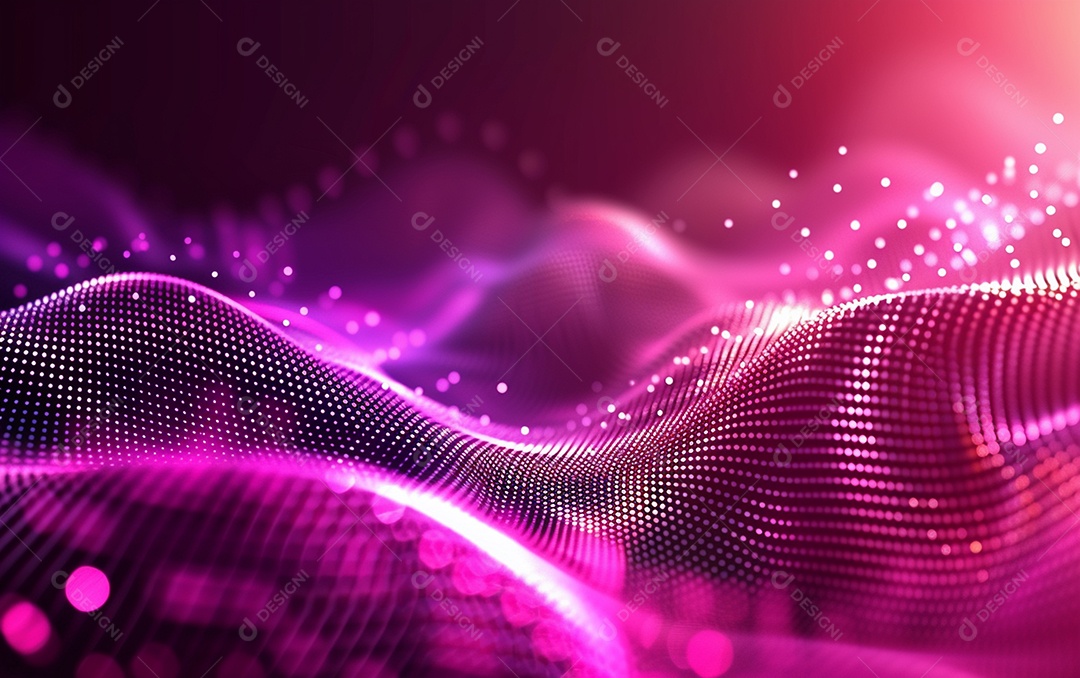 Design abstrato de fundo de tecnologia de partículas onduladas