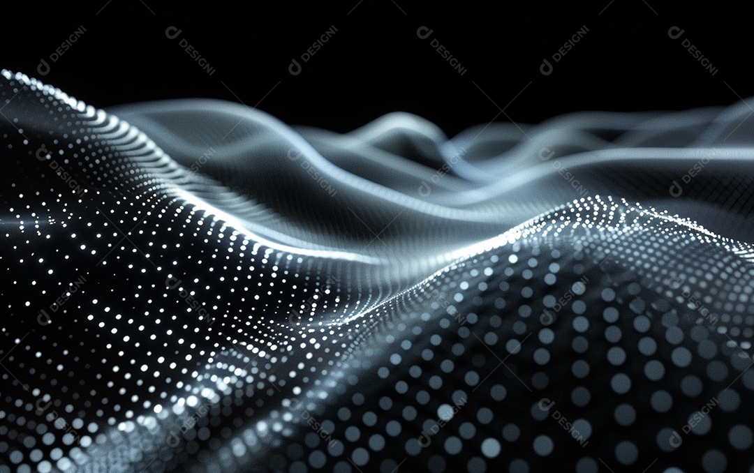 Design abstrato de fundo de tecnologia de partículas onduladas