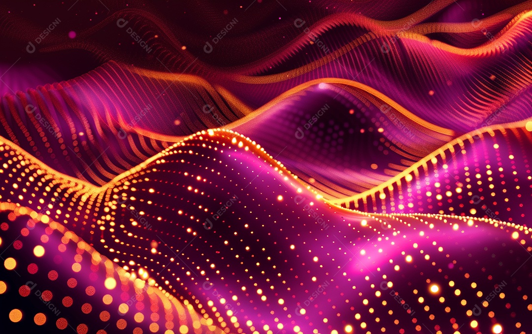 Design abstrato de fundo de tecnologia de partículas onduladas