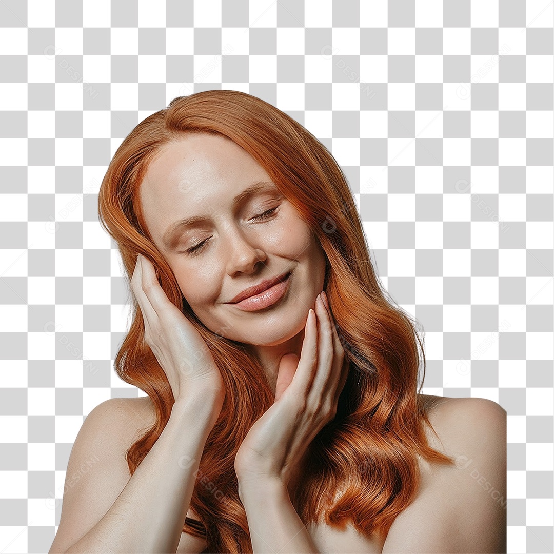 Menina Cabelo Ruivo PNG Transparente