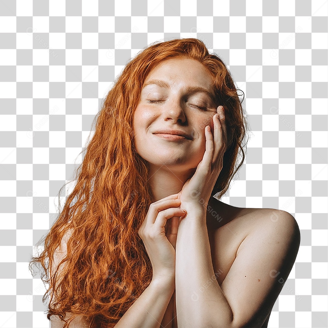 Menina Cabelo Ruivo PNG Transparente