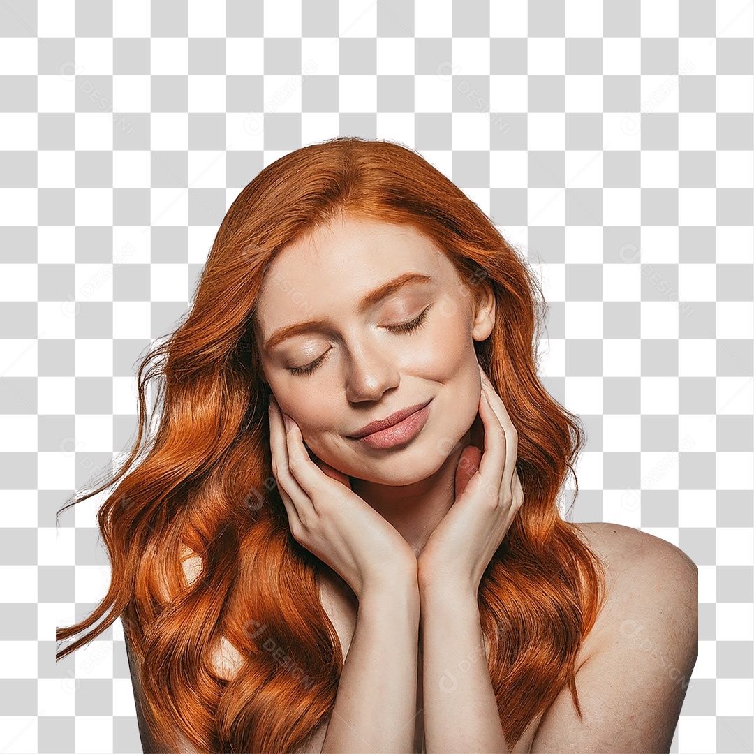 Menina Cabelo Ruivo PNG Transparente