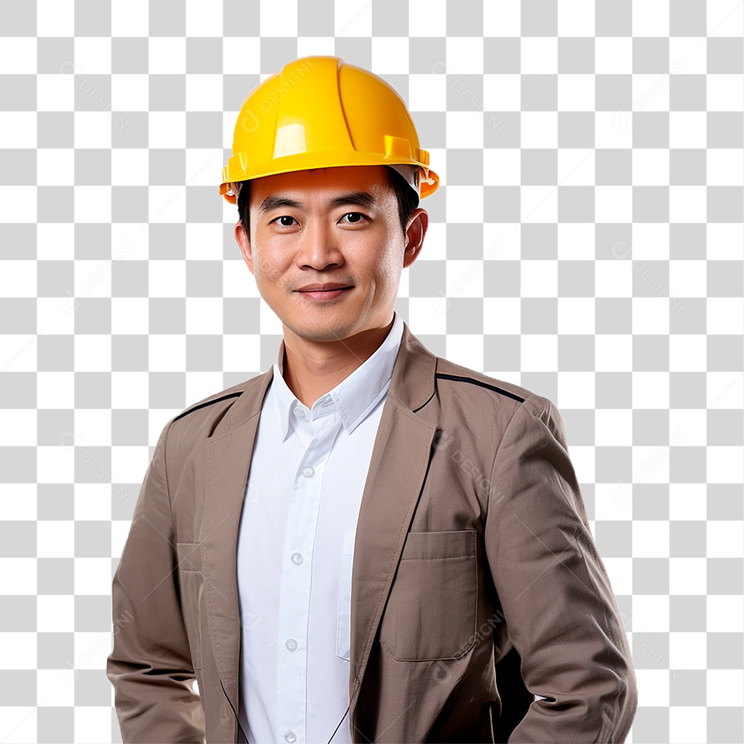 Arquiteto com Capacete de Proteção PNG Transparente