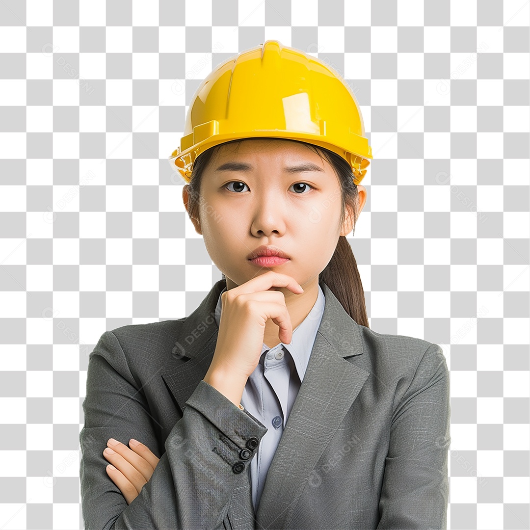 Arquiteta com Capacete de Proteção PNG Transparente