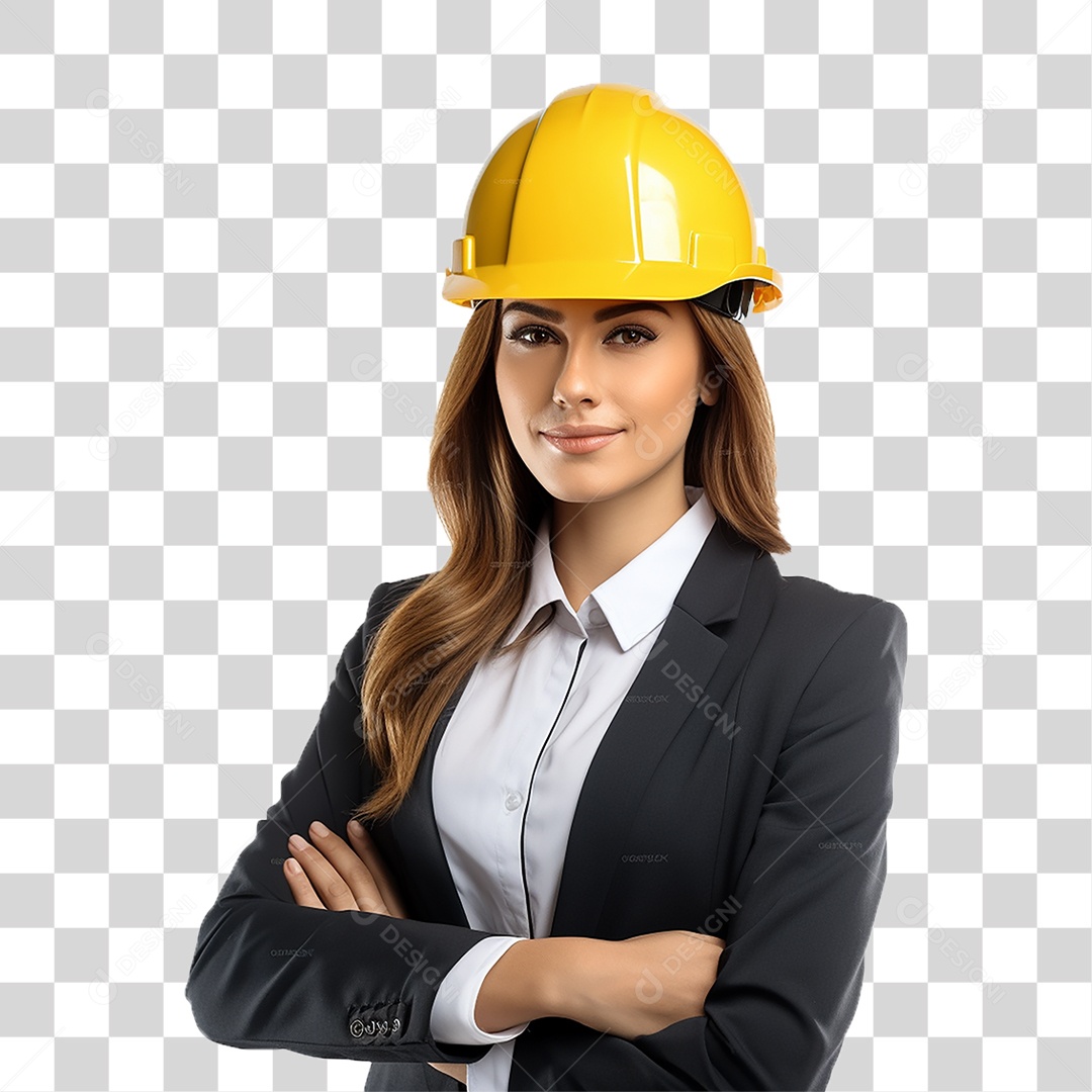 Arquiteta com Capacete de Proteção PNG Transparente