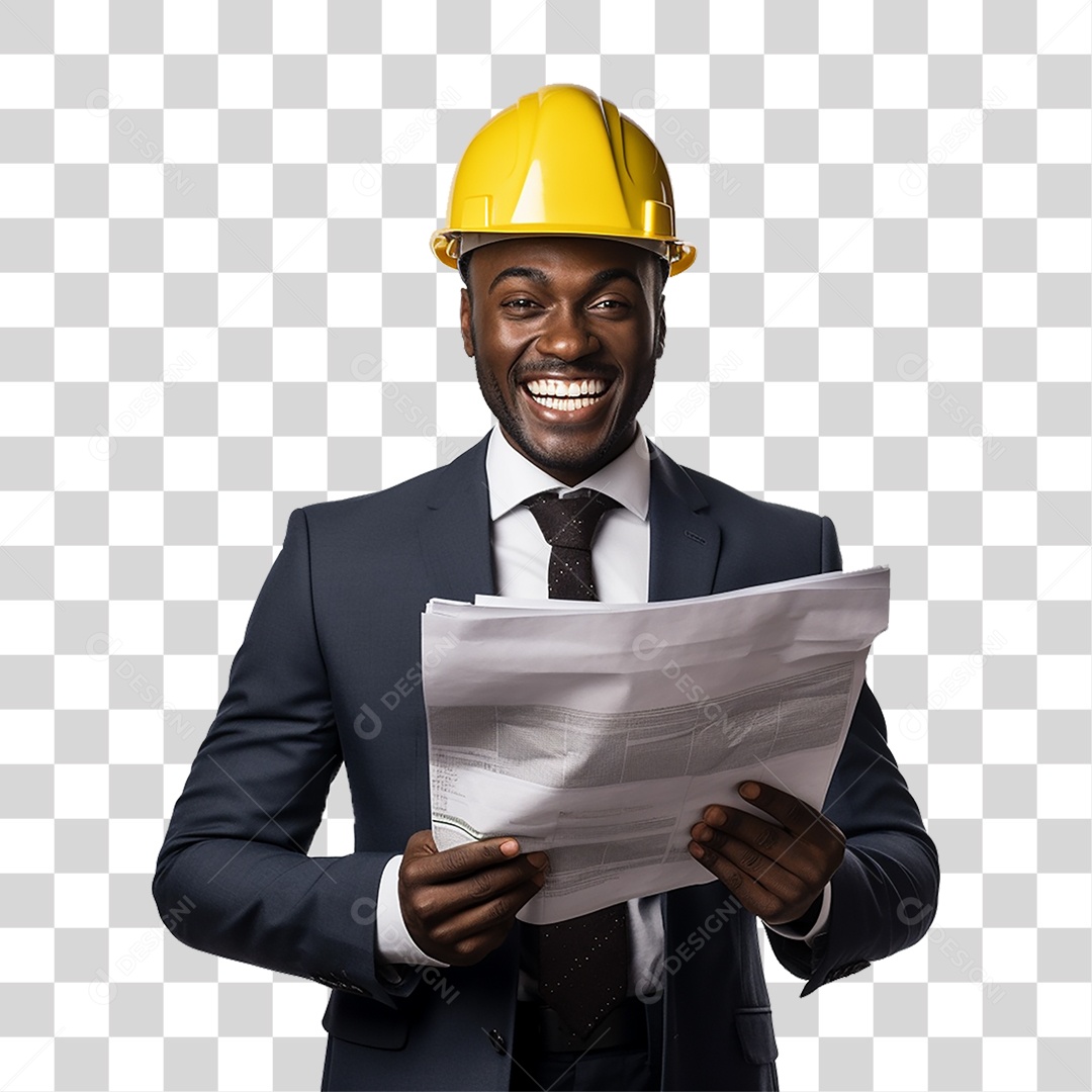 Arquiteto com Capacete de Proteção PNG Transparente