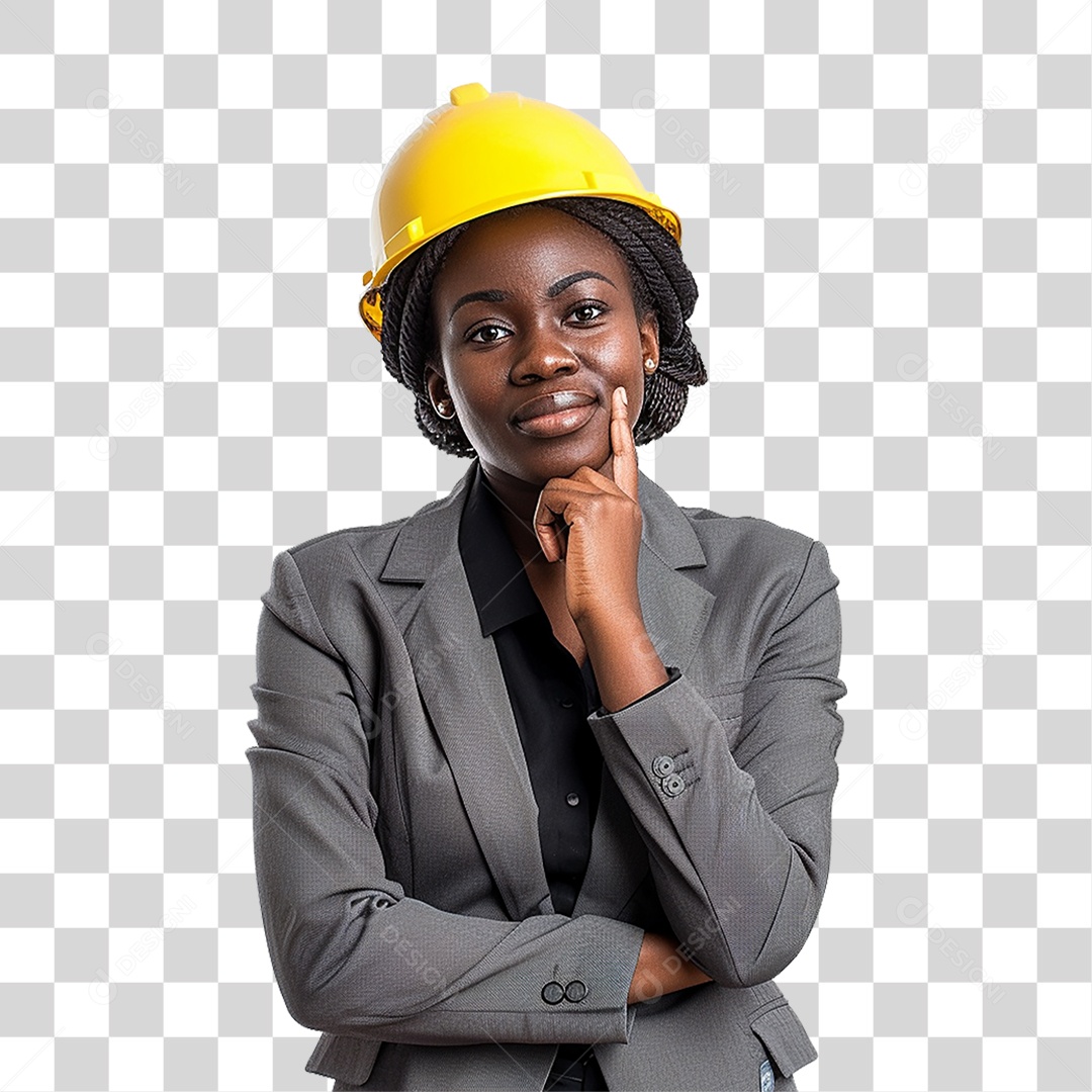 Arquiteta com Capacete de Proteção PNG Transparente