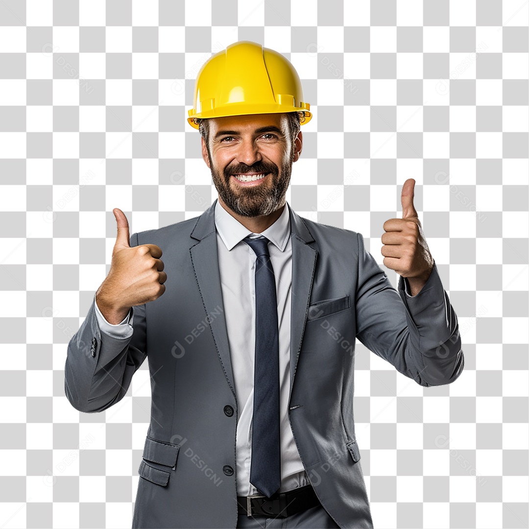 Arquiteto com Capacete de Proteção PNG Transparente