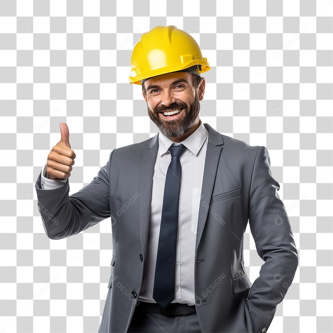 Arquiteto com Capacete de Proteção PNG Transparente