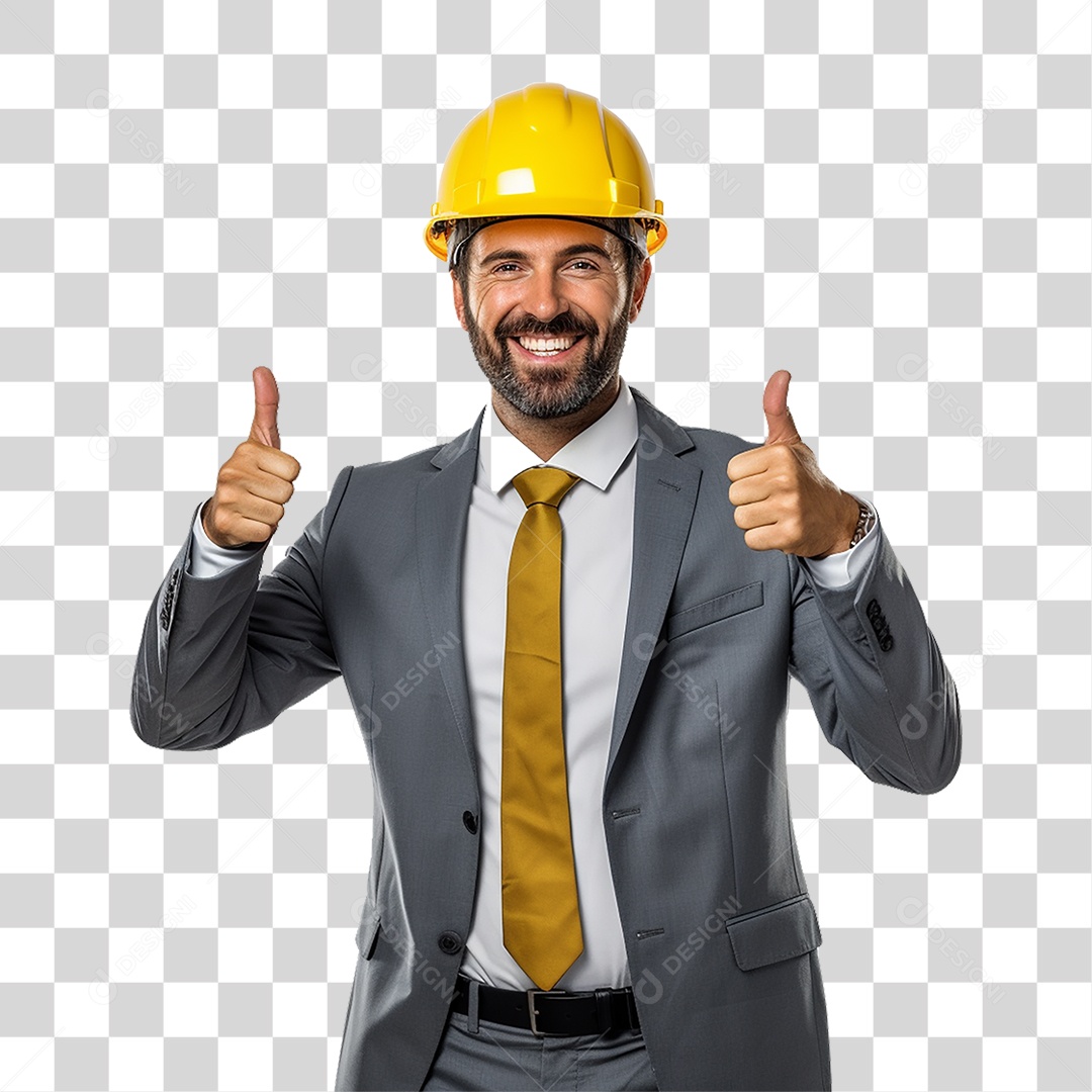 Arquiteto com Capacete de Proteção PNG Transparente