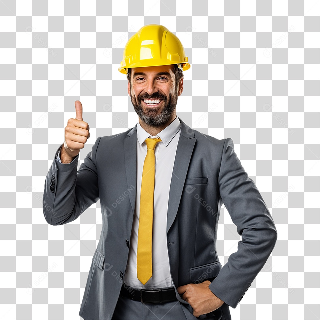 Arquiteto com Capacete de Proteção PNG Transparente