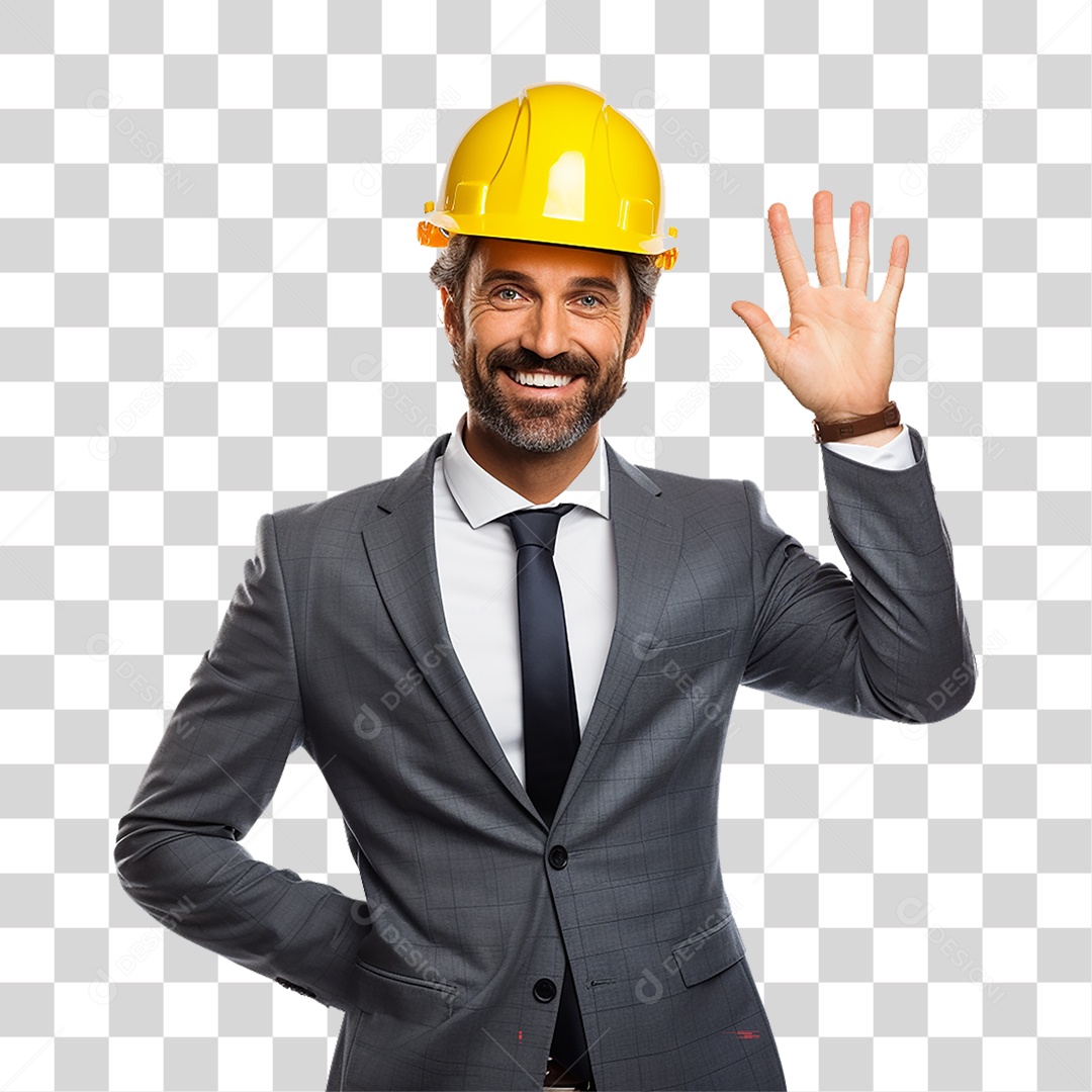 Arquiteto com Capacete de Proteção PNG Transparente