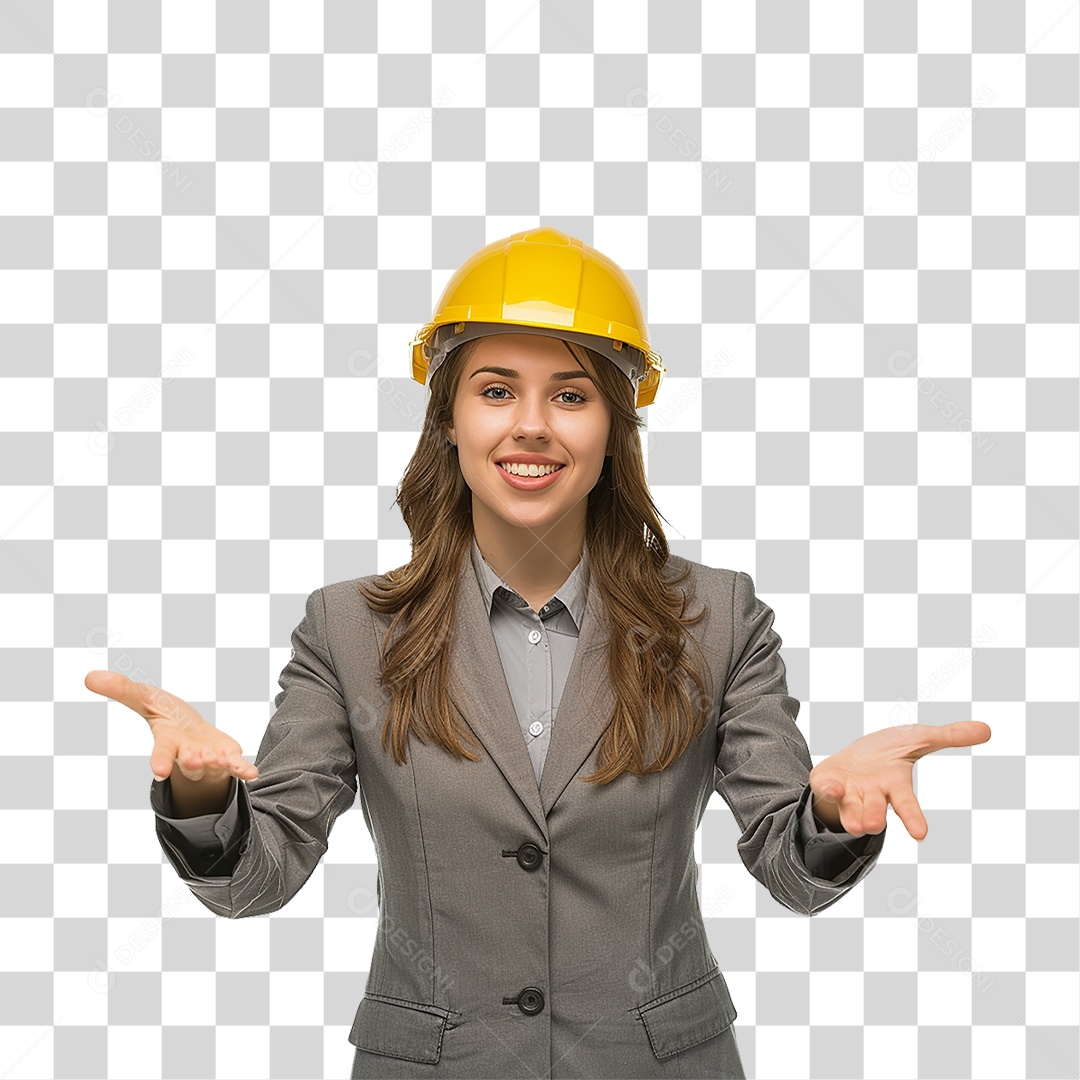 Arquiteta com Capacete de Proteção PNG Transparente