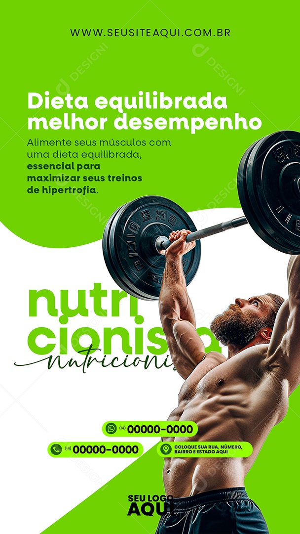 Story Nutricionista Dieta Equilibrada Melhor Desempenho Social Media PSD Editável