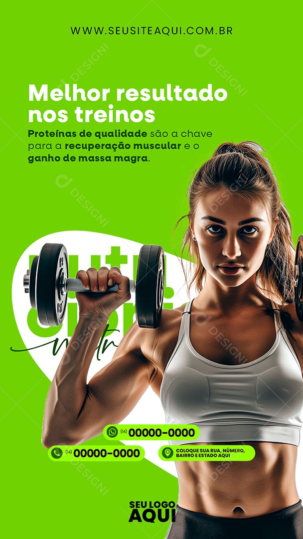 Story Nutricionista Melhor Resultado nos Treinos Social Media PSD Editável
