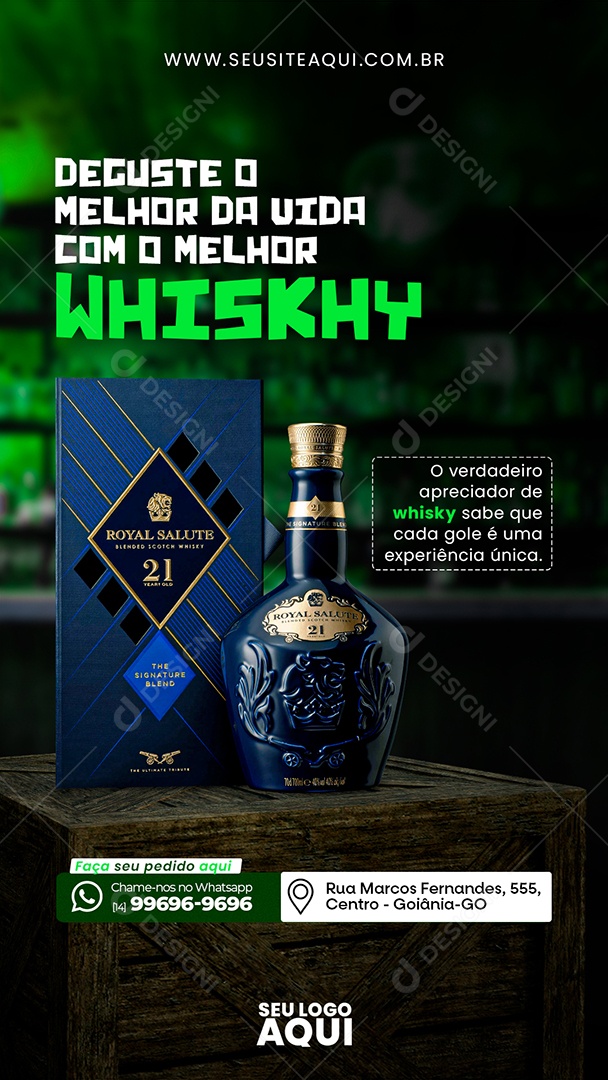 Story Deguste o Melhor da Vida com o Whiskhy Social Media PSD Editável
