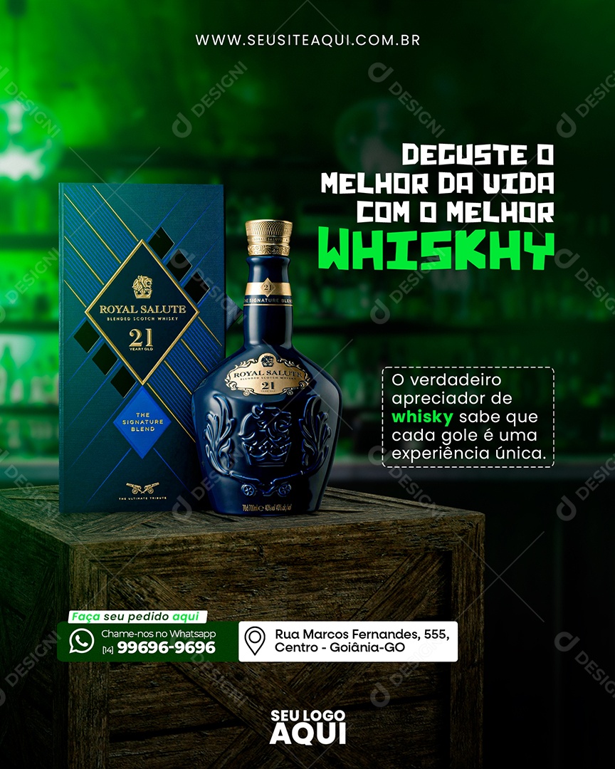 Deguste o Melhor da Vida com o Whiskhy Social Media PSD Editável