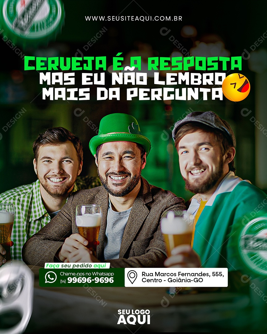 Cerveja é a Pergunta mas eu não Lembro mais da Pergunta Social Media PSD Editável