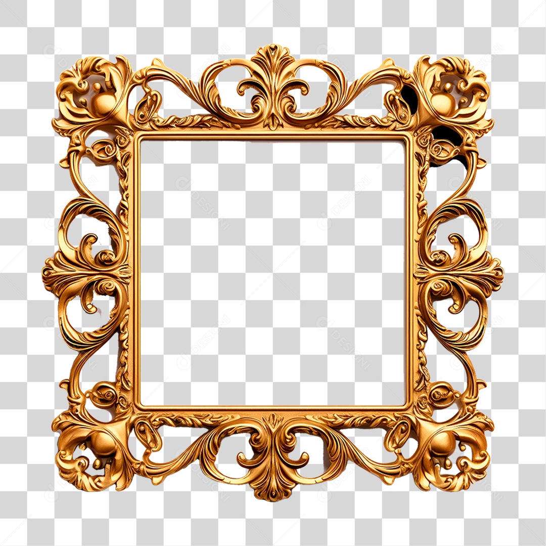 Moldura Dourada PNG Transparente