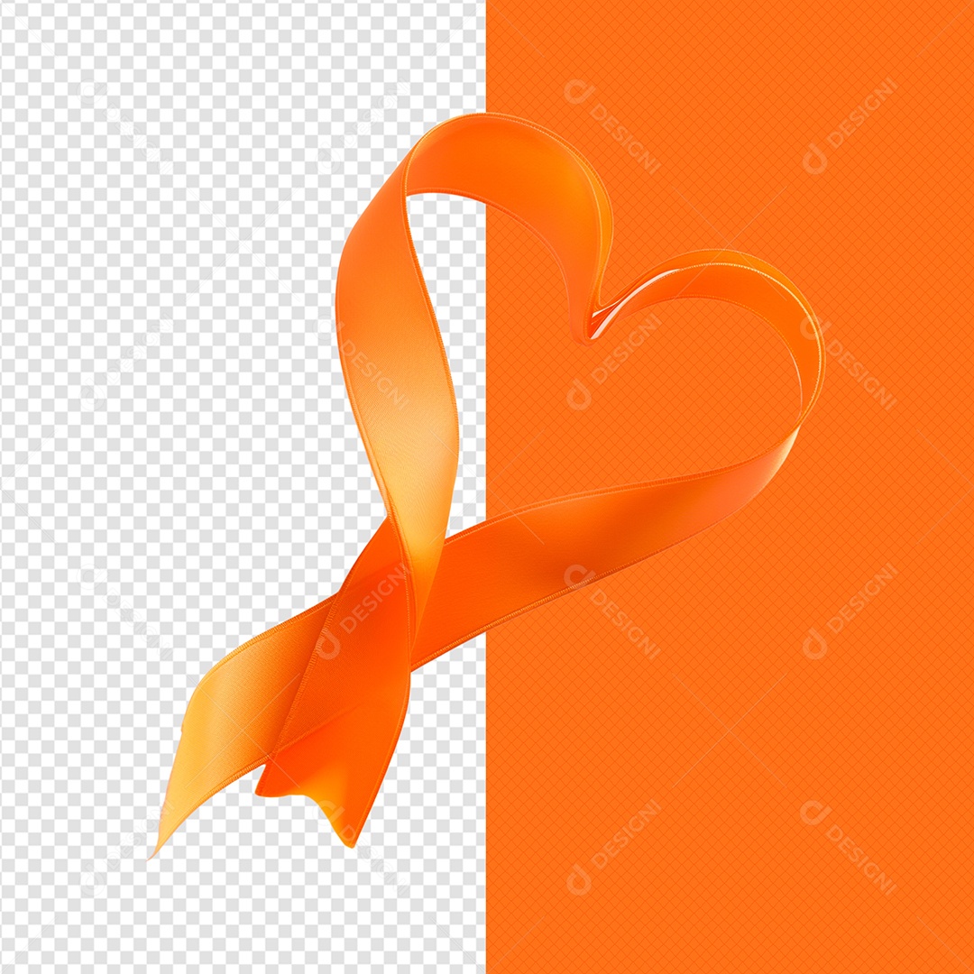 Fita 3D Elemento de Fevereiro Laranja para Composição PSD
